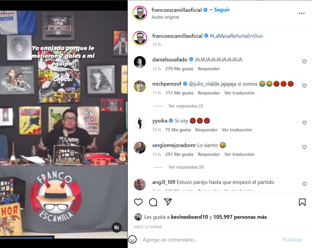 Franco Escamilla compartió otro audiovisual en su cuenta de Instagram donde critico al Cruz Azul (Foto: Instagram/@francoescamillaoficial)