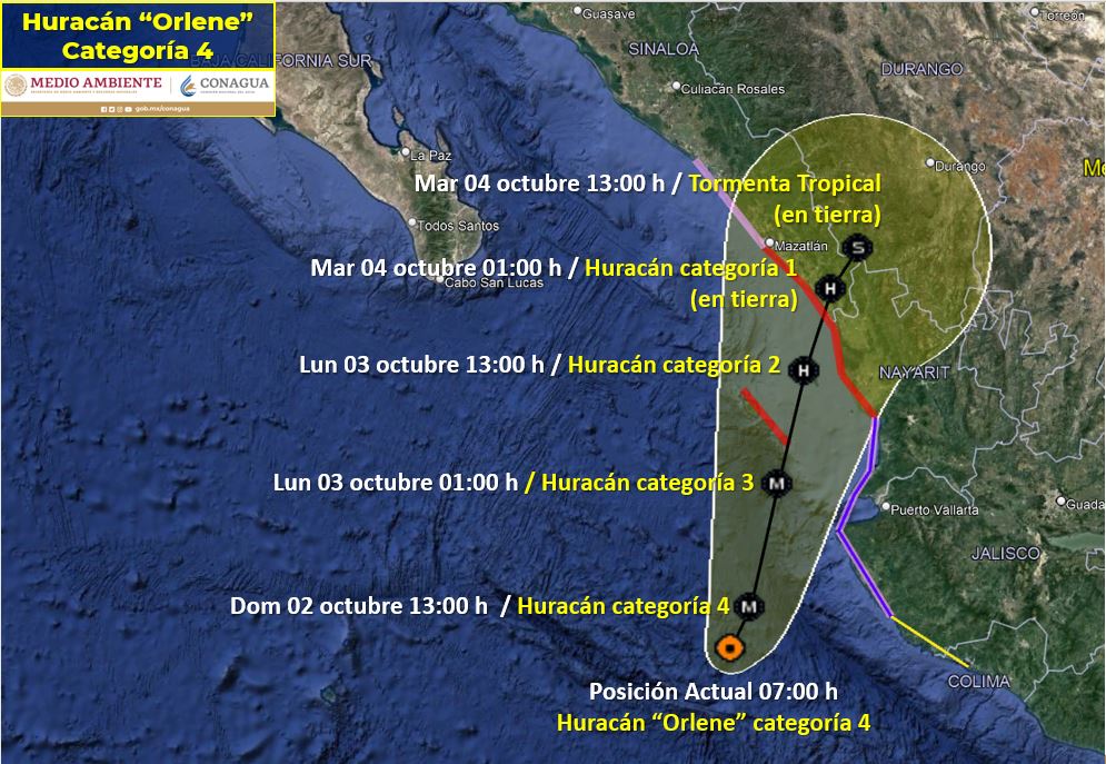 (Foto: SMN/Huracán Orlene)