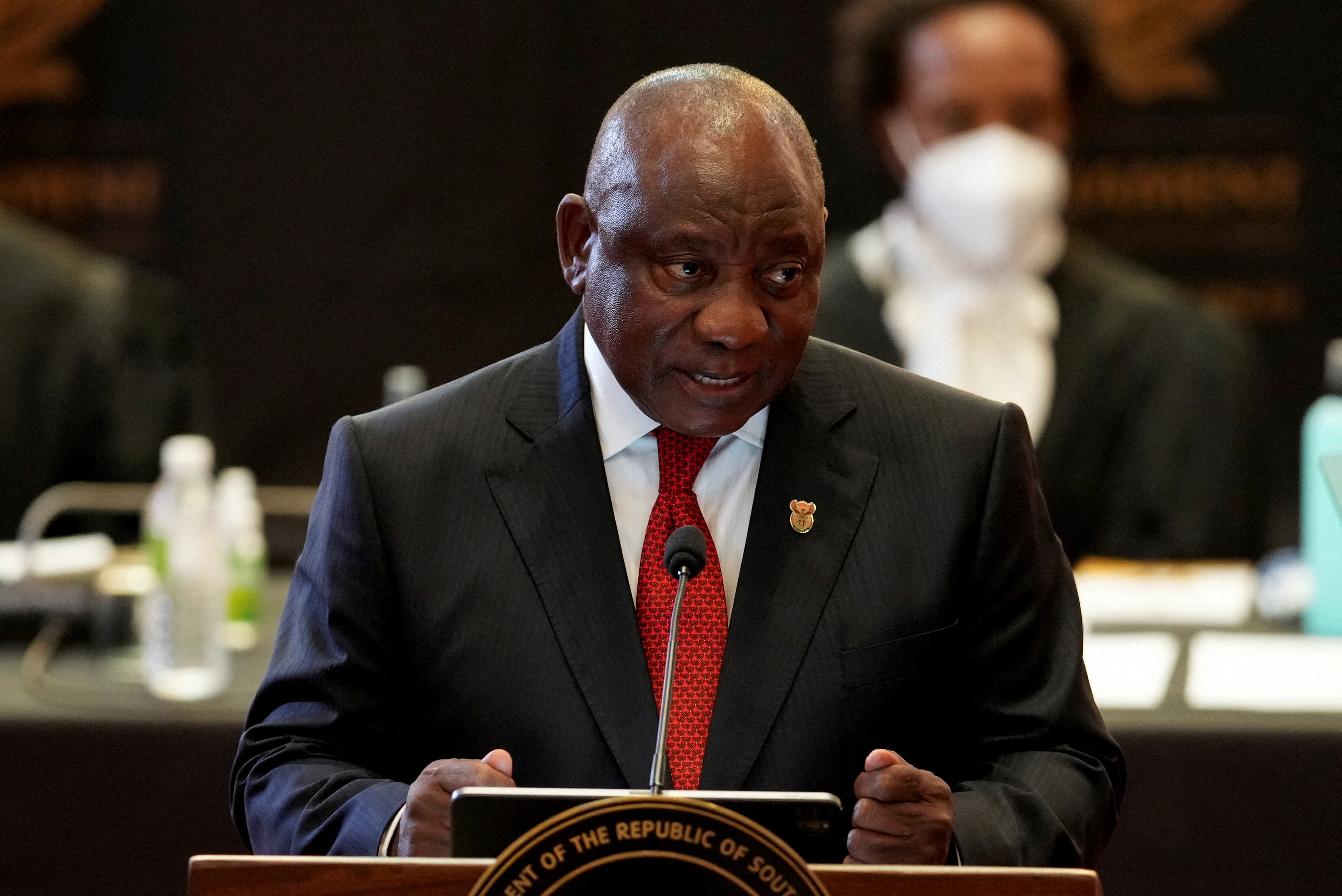 Cyril Ramaphosa, presidente de Sudáfrica (Nic Bothma/Pool via REUTERS)