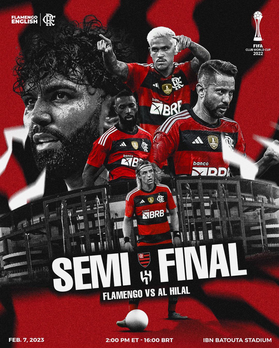 'Banner' de Flamengo en la previa del choque con Al Hilal.