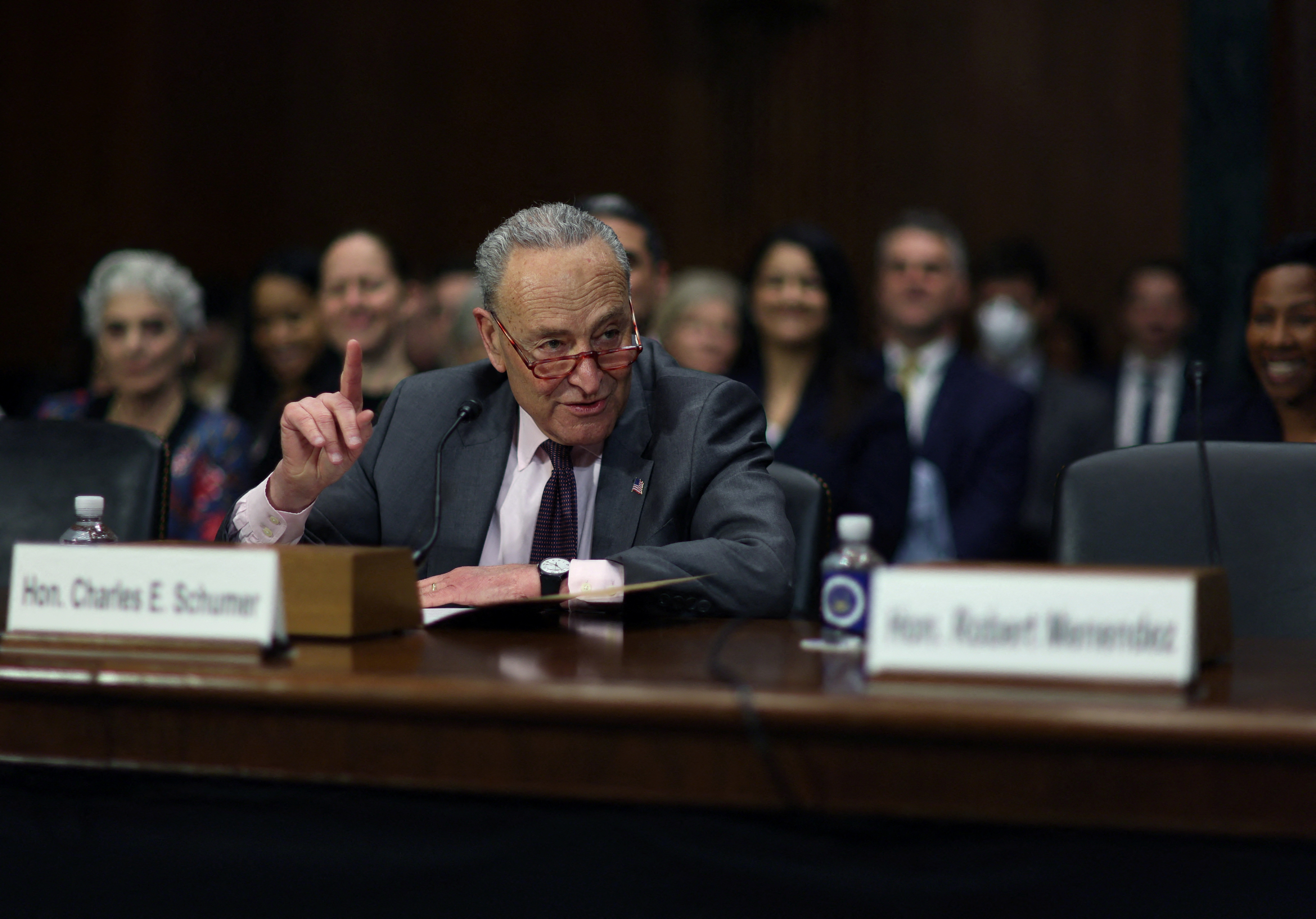 El líder de la mayoría del Senado estadounidense, Chuck Schumer (REUTERS/Leah Millis)