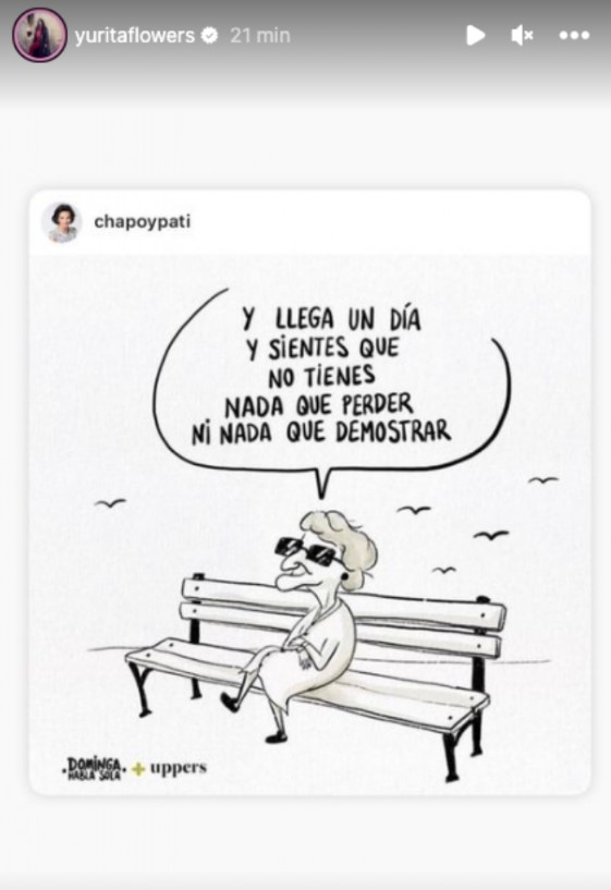 Inicialmente Chapoy compartió este pensamiento, que fue retomado después por la intérprete (Foto: Recorte de pantalla)