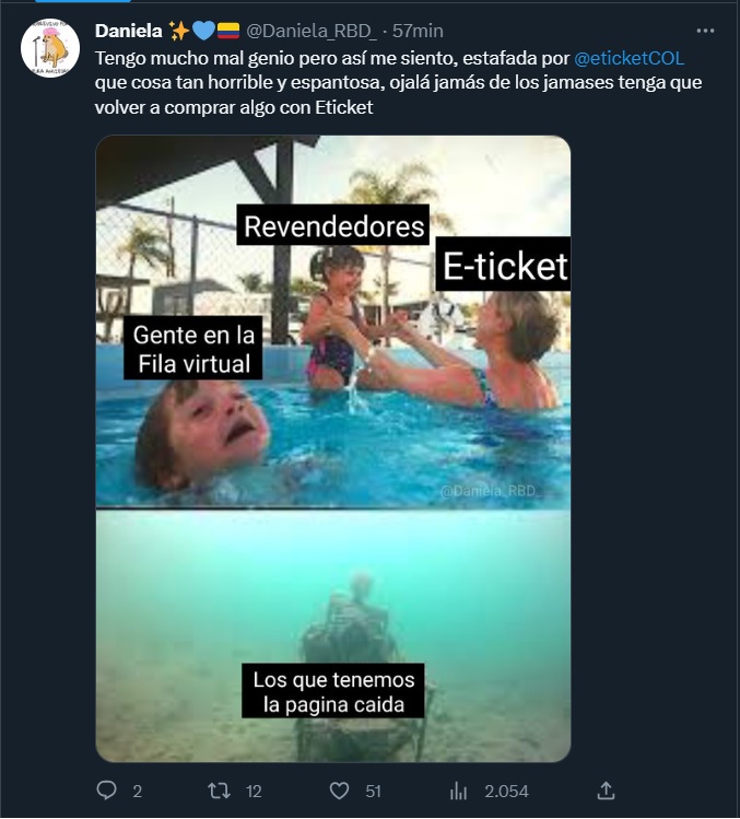 Los fans reaccionan con preocupación pero tambien con humor ante los problemas para comprar sus boletas para RBD (@Daniela_RBD_/Twitter)