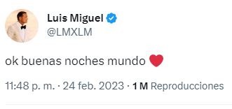 Decenas de influencers, celebridades y otras plataformas verificadas reaccionaron a los tuits de Luis Miguel, en espera que verdaderamente fuera él quien los escribió (Captura de pantalla)