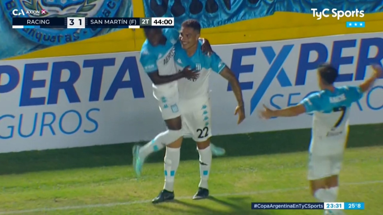 Primer gol de Paolo Guerrero en Racing Club ante San Martín Formosa. (TyC Sports)