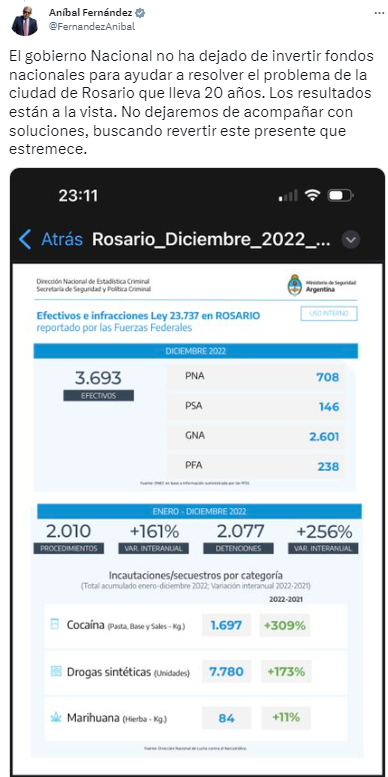 El mensaje del ministro de Seguridad 