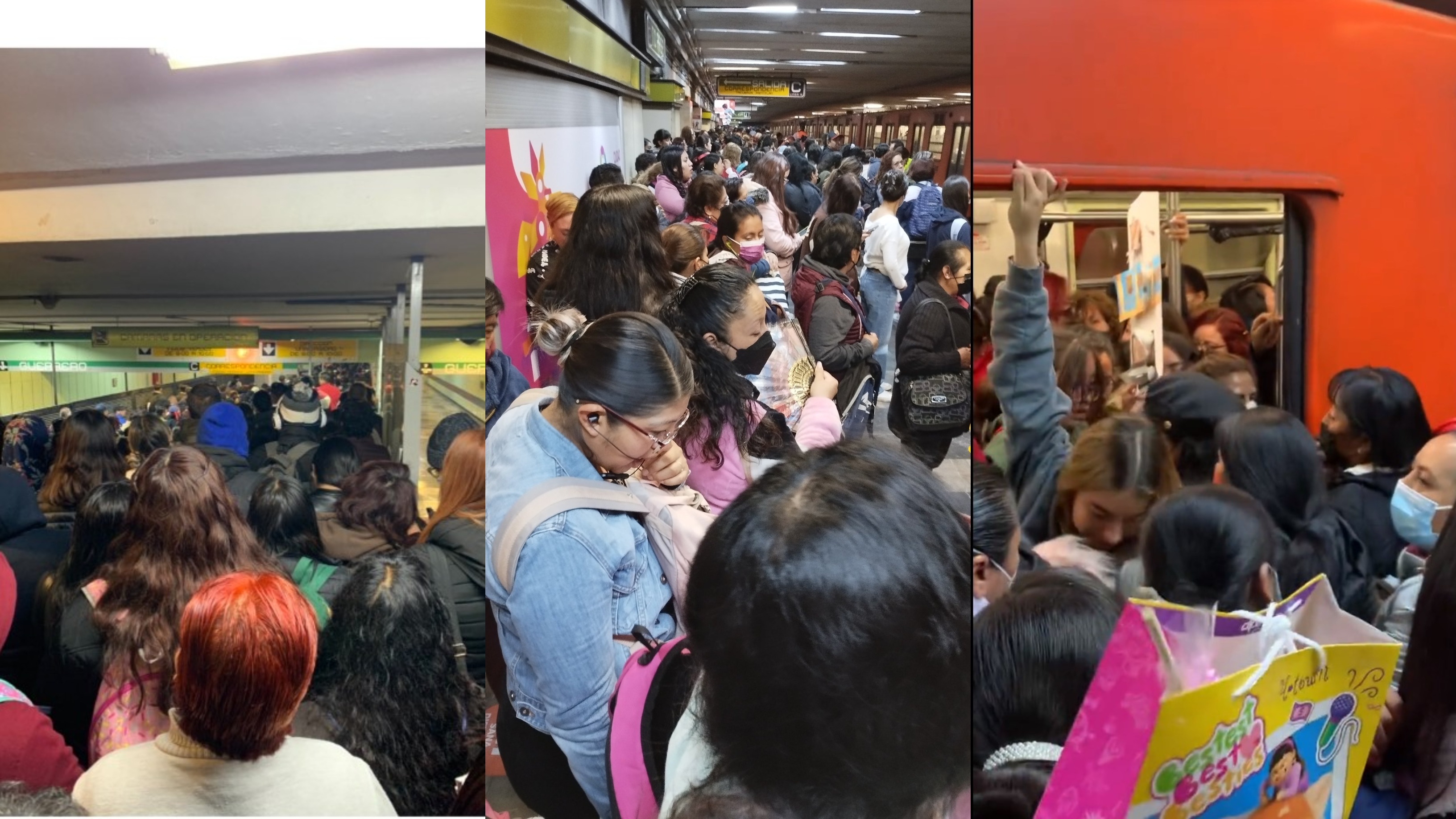 Una gran afluencia de gente se registró en distintas estaciones de la línea 3 del Metro CDMX la mañana del viernes 17 de febrero (Captura de pantalla / Redes Sociales)