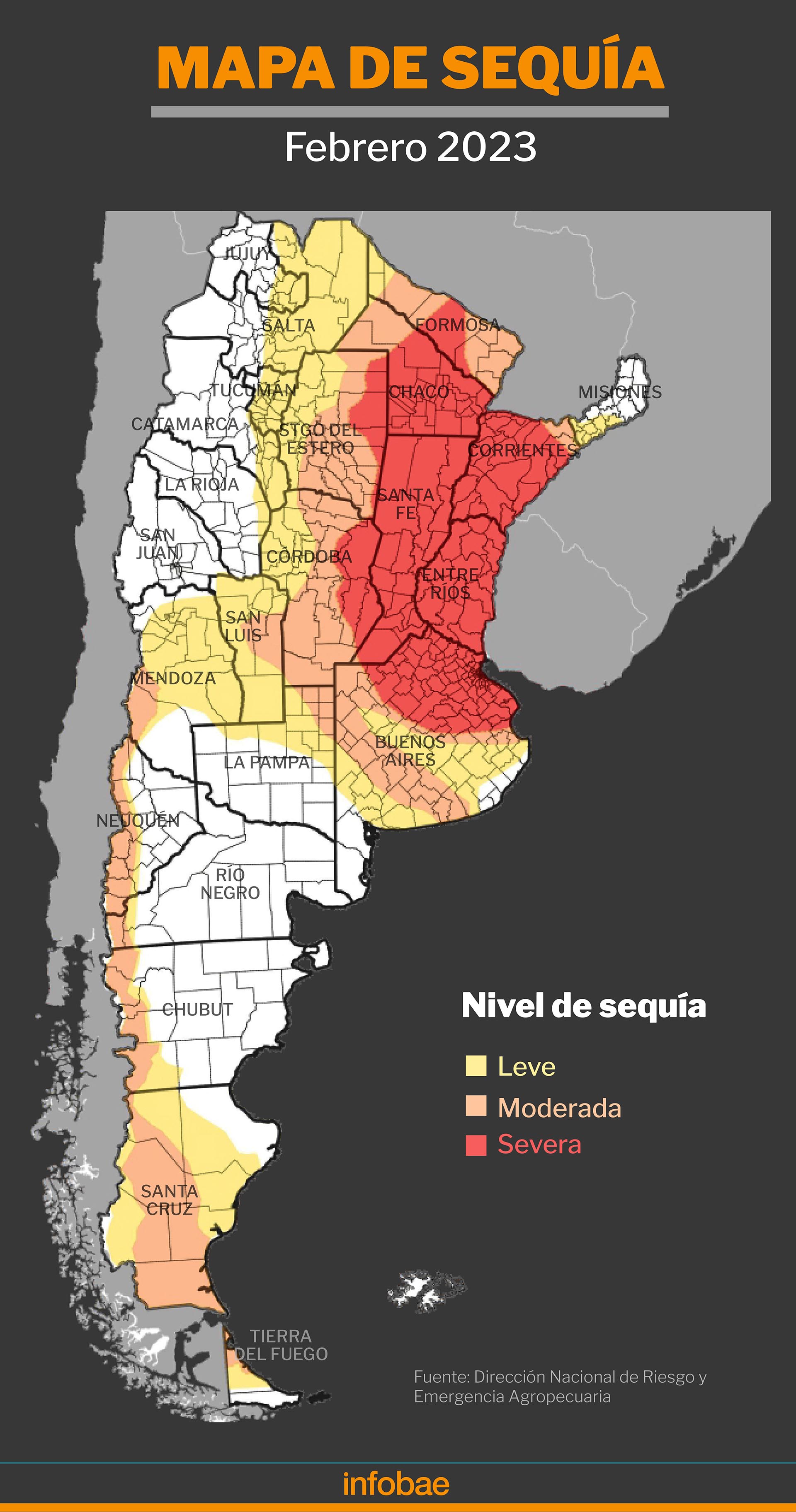 Mapa de impacto de la sequía 