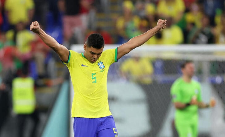 Casemiro fue designado como el nuevo capitán de Brasil. Reemplaza a Thiago Silva. (Carl Recine/ Reuters)