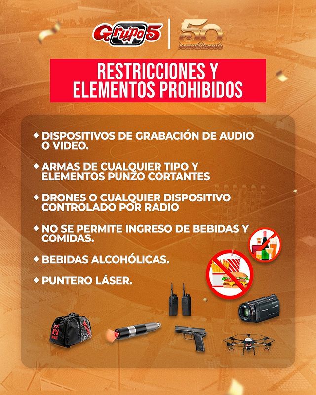 Prohibiciones para concierto de Grupo 5.