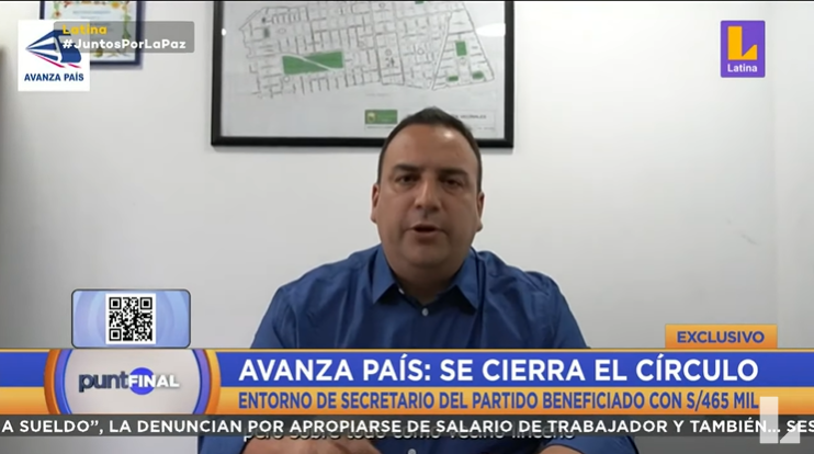 Luis Flores Reátegui, abogado de profesión, es el actual secretario general de Avanza País. | Captura