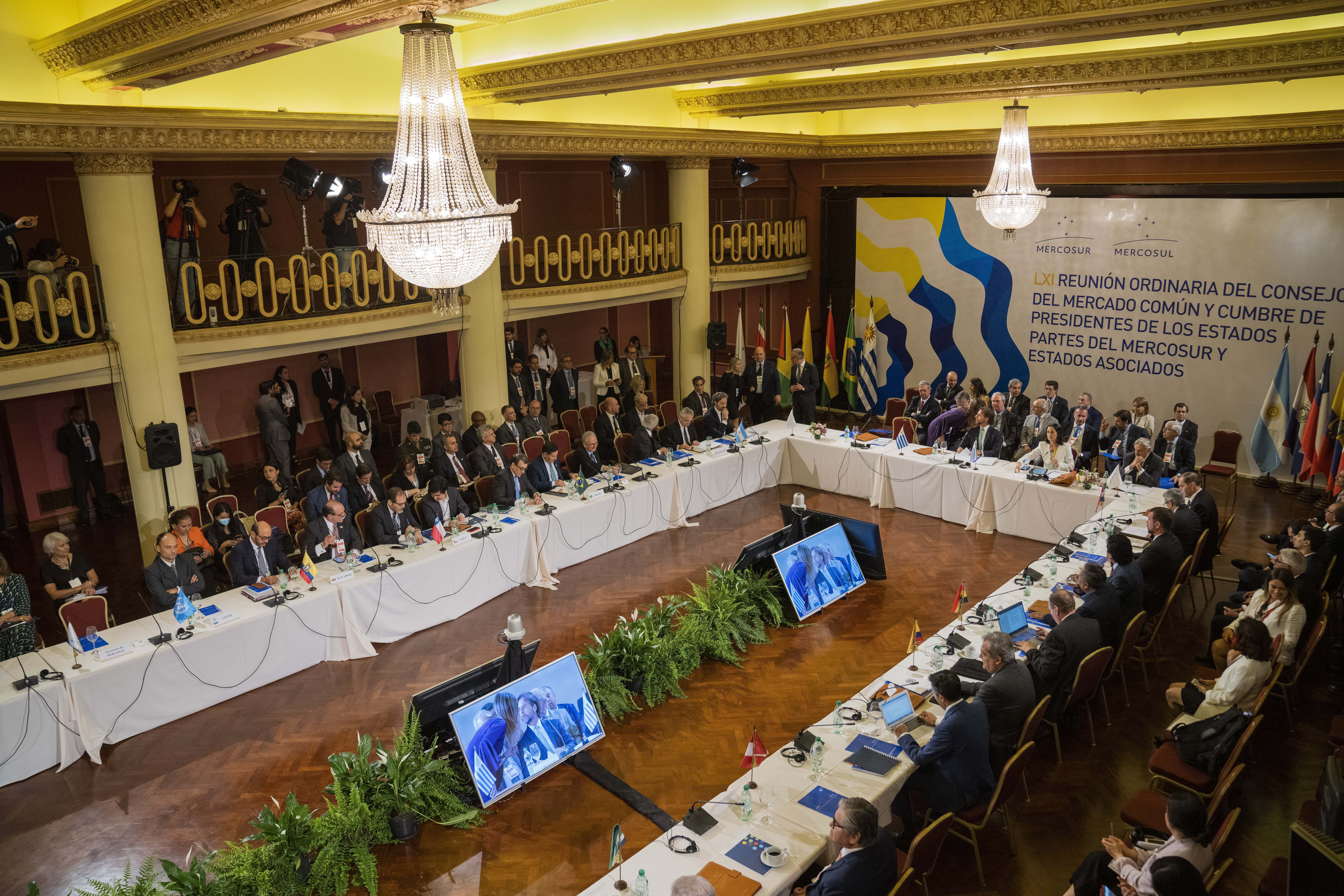 Foto de la última cumbre del Mercosur (AP Foto/Matilde Campodonico/Archivo)