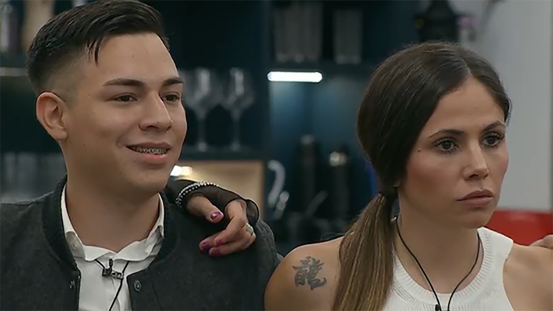 Romina Uhrig junto a su sobrino Fabián Herrera en la casa de Gran Hermano