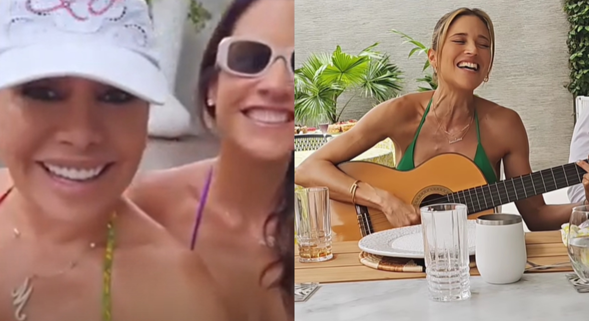 Magaly Medina en una tarde de piscina con las hermanas Copello.