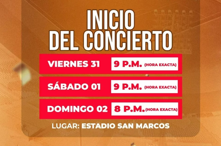 A qué hora iniciará el concierto del Grupo 5.