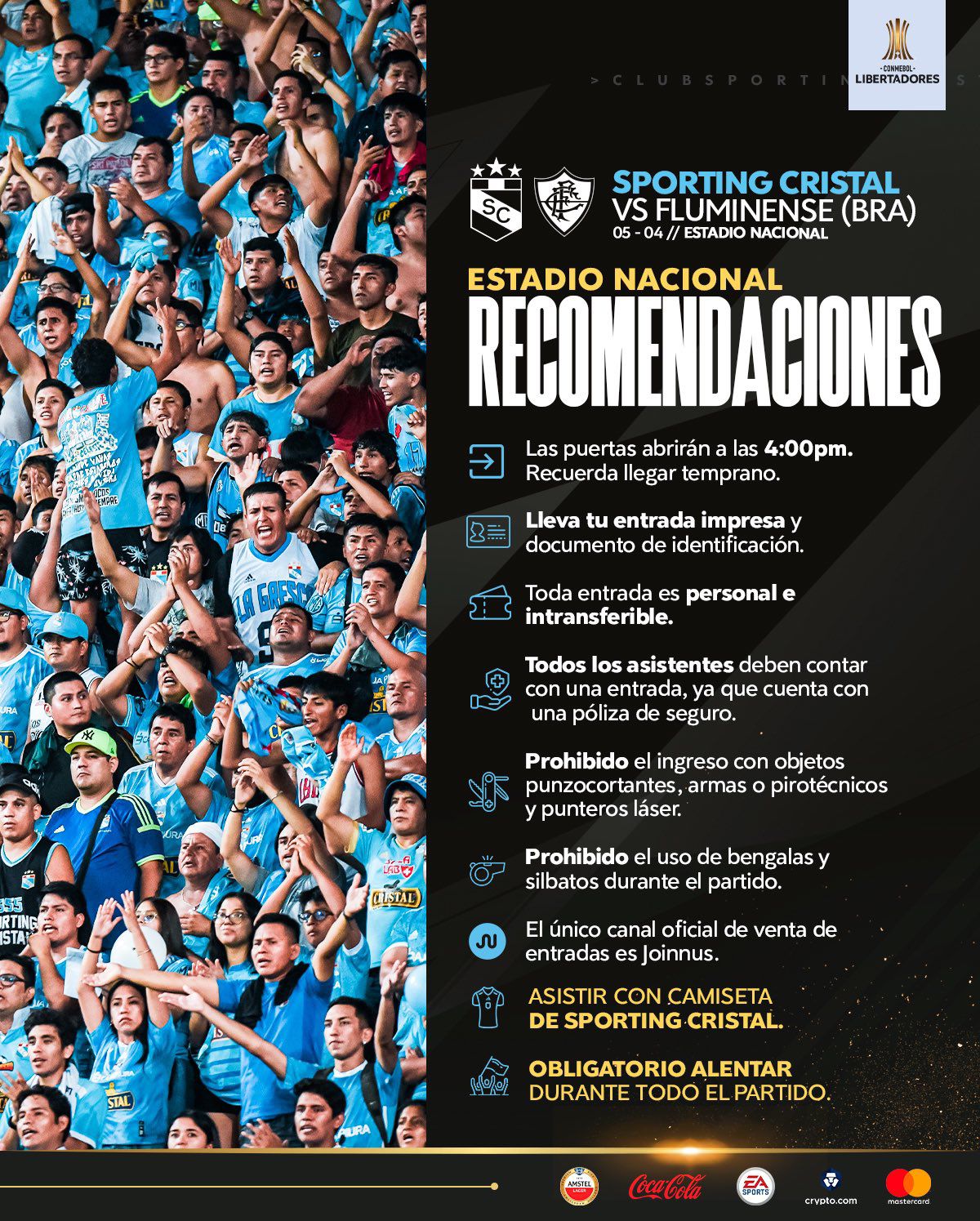 Recomendaciones para el Sporting Cristal vs Fluminense.
