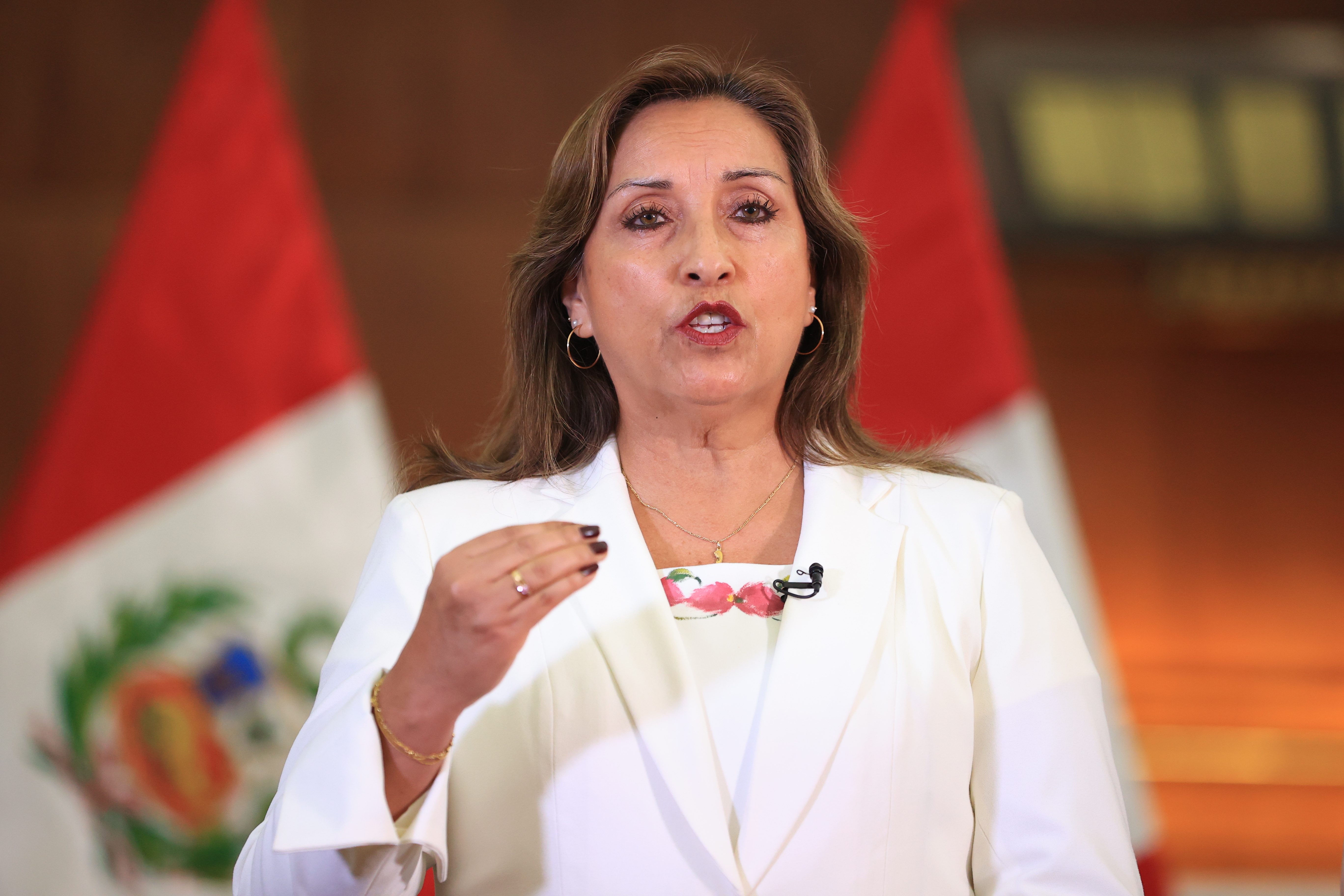 Dina Boluarte ofreció un mensaje a la Nación el viernes por la noche. (Flickr Presidencia) 