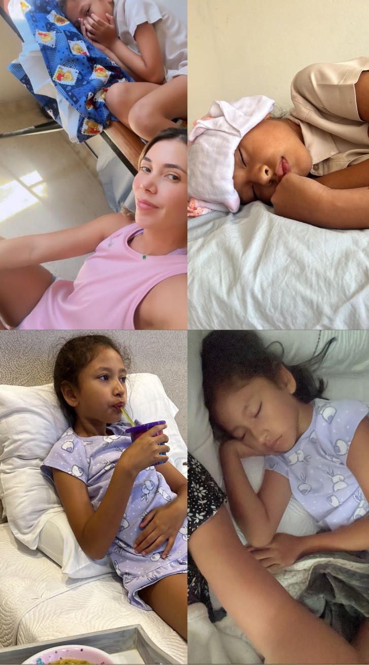 Estas fueron algunas de las imágenes que Dayana Jaimes mostró de su hija en el hospital | Fotos: Instagram @dayanajaimes55