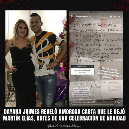 La viuda de Martín Elías compartió la última carta que le escribió el cantante antes de morir. Tomada de Instagram @la_chismosa_news