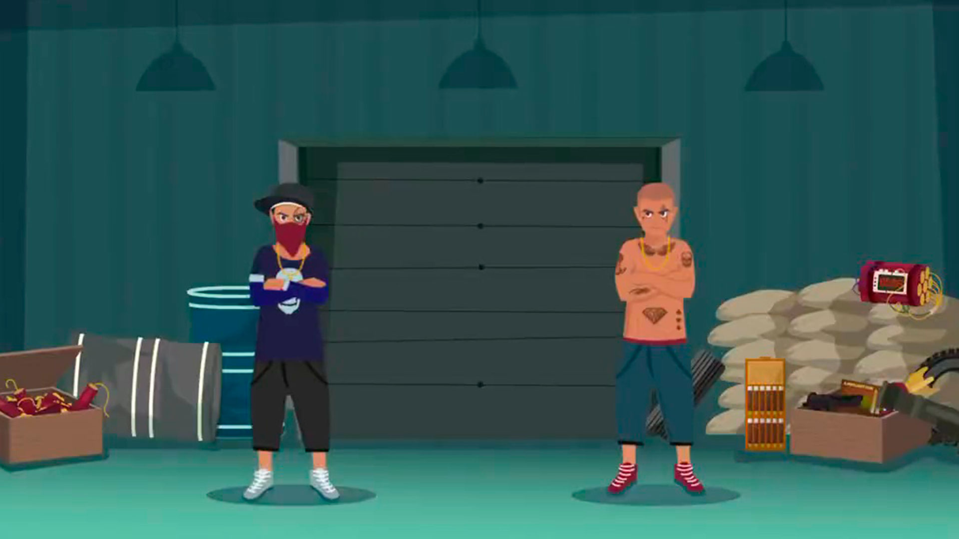 Dos pandilleros representados en el videojuego