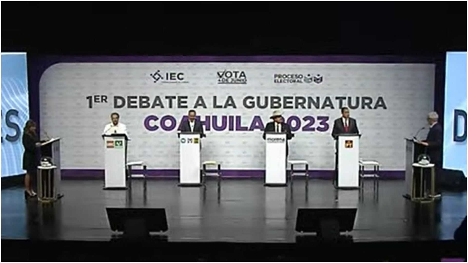 Los candidatos recibieron abucheos y porras durante el debate en Coahuila (YouTube/Instituto Electoral de Coahuila)