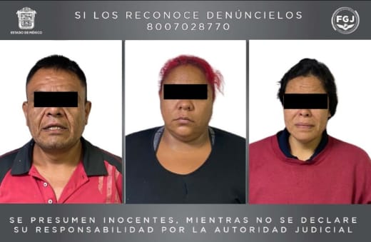 La Fiscalía mexiquense detuvo a tres hermanos, Mónica Alejandra “N”, Juan Ismael “N” y Ana Cristina “N” quienes extorsionaron a una persona en Valle de Chalco