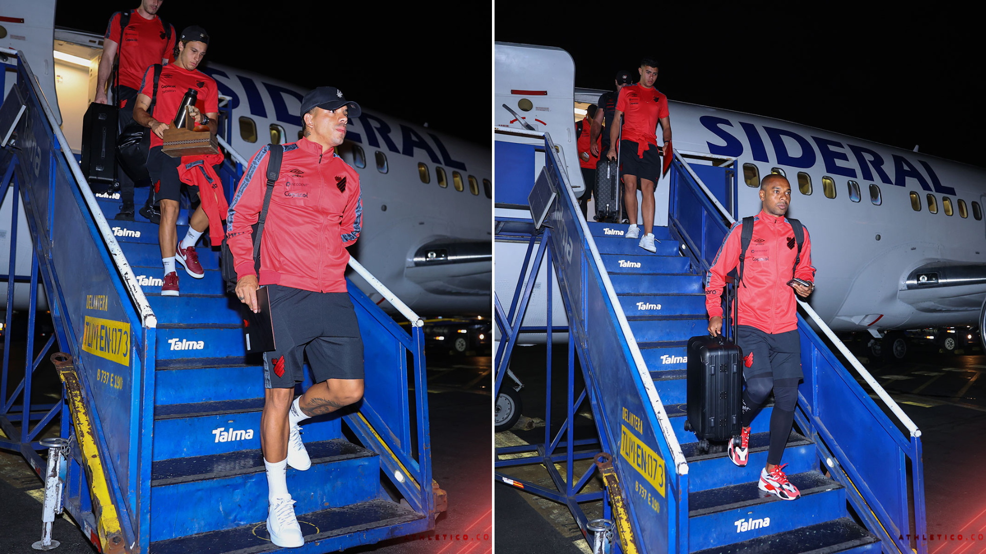 Atlético Paranaense en su llegada a Lima.