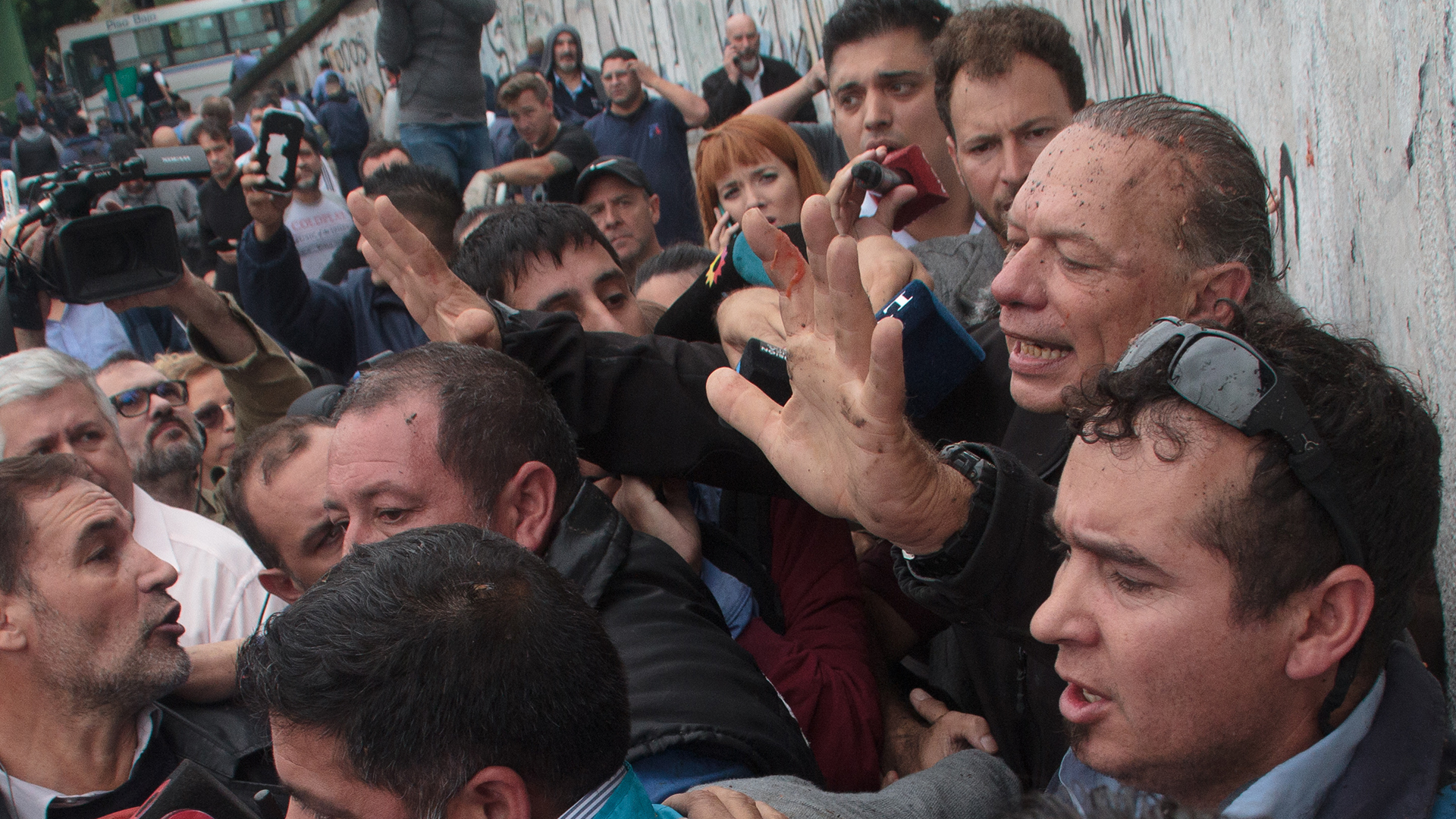 Berni poco después de ser golpeado (Luciano González)