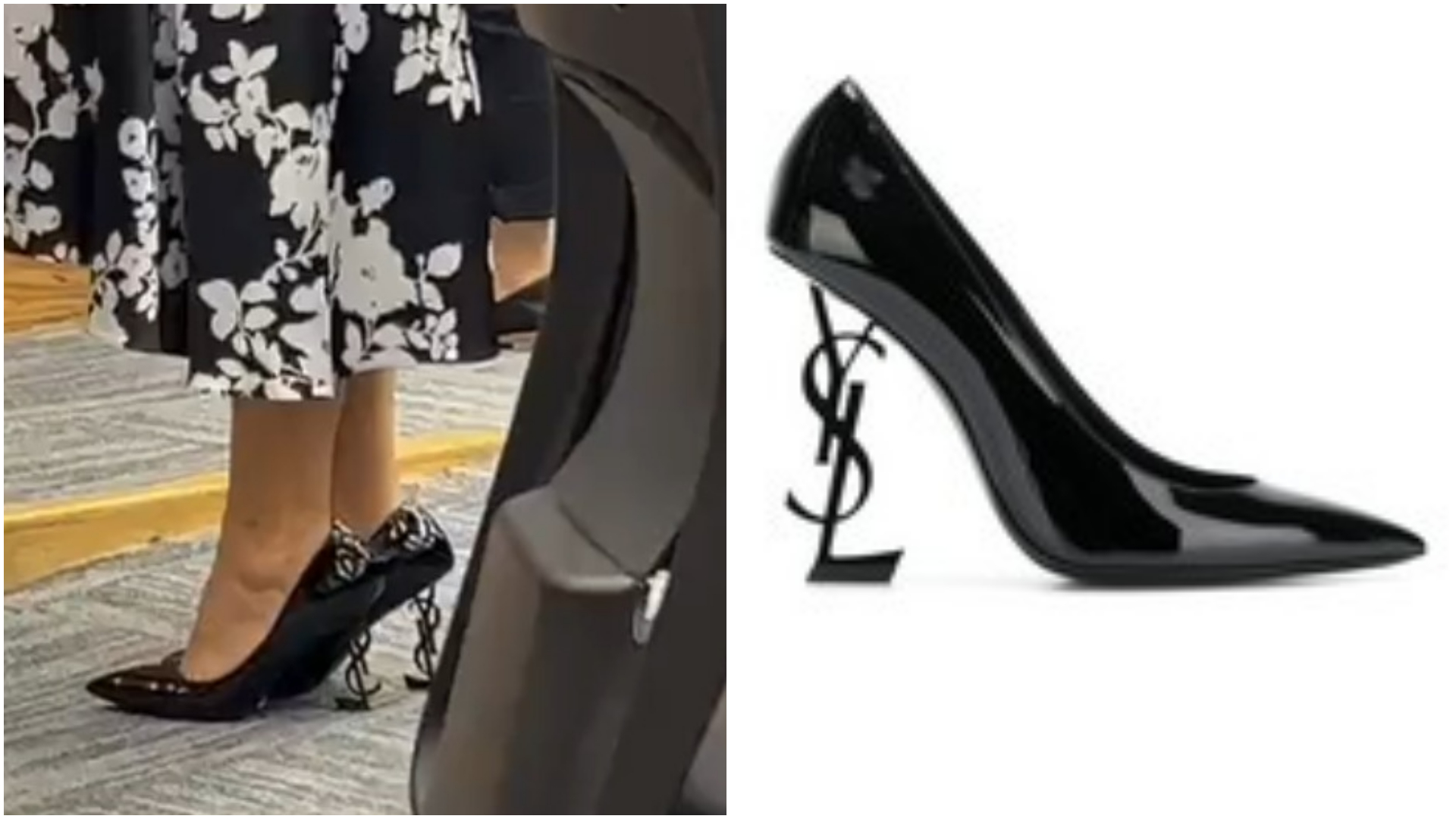 Selene Ávila apareció en evento del INE con zapatos de casi 30 mil pesos (Captura de pantalla/Andrea Meraz/Farfetch)