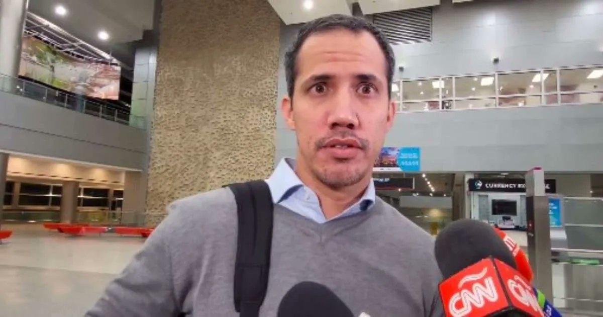 Juan Guaidó a su llegada de Miami,  Estados Unidos