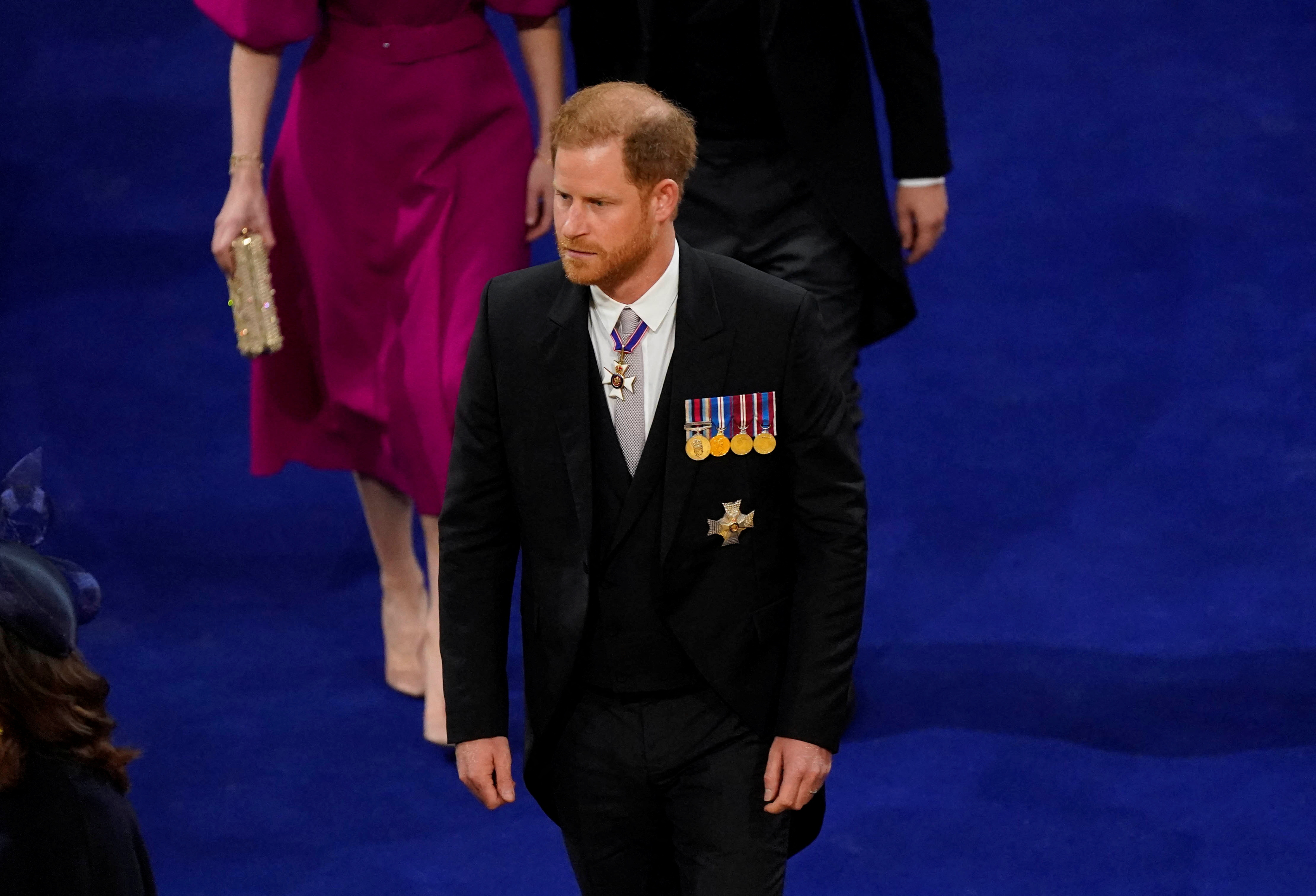 El Duque de Sussex en la coronación del Rey Carlos III y la Reina Camilla en la Abadía de Westminster, Londres. Fecha de la imagen: sábado 6 de mayo de 2023. Andrew Matthews/Pool vía REUTERS