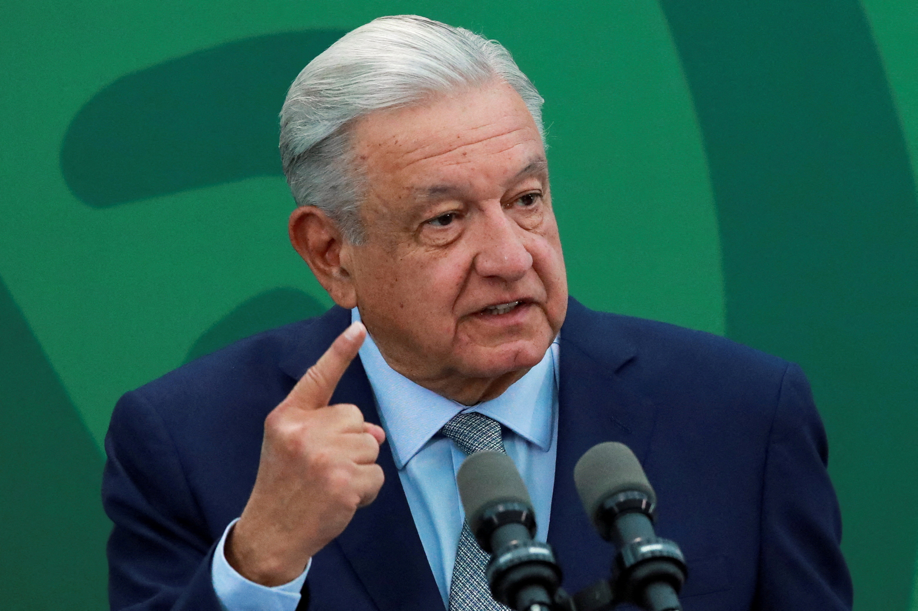El presidente de México, Andrés Manuel López Obrador, habla durante una conferencia de prensa en la Secretaría de Seguridad y Protección Civil en la Ciudad de México, México, el 9 de marzo de 2023. Foto: REUTERS/Henry Romero