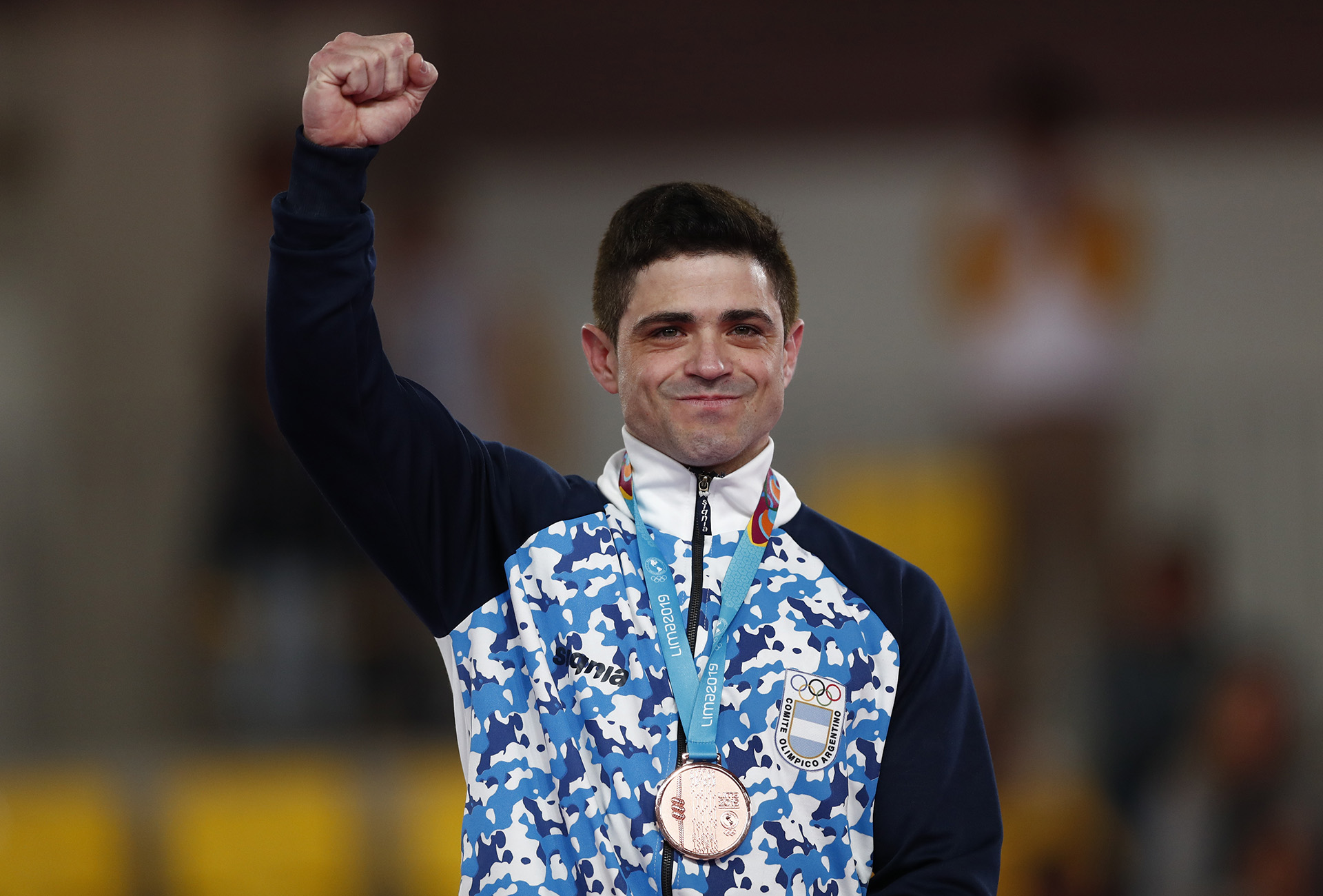 Molinari en el podio de los Juegos Panamericanos Lima 2019 (EUTERS/Susana Vera)