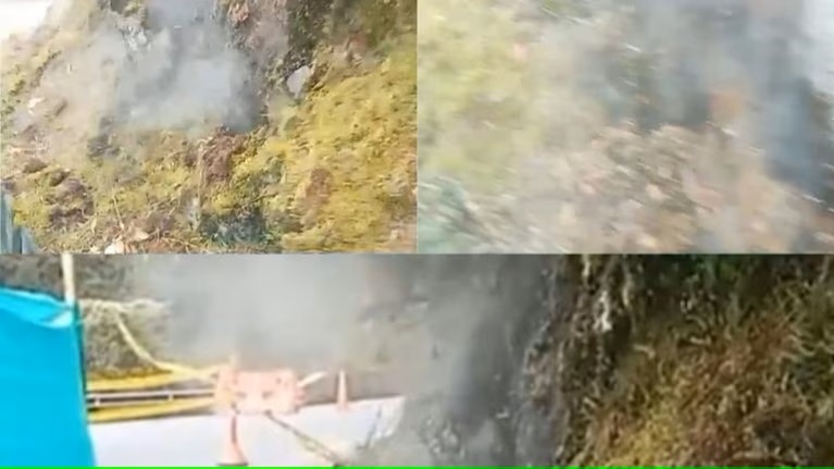 Imágenes de los gases emitidos en el volcán Cerro Bravo. /Pantallazo video Tik Tok @jery..operador.560