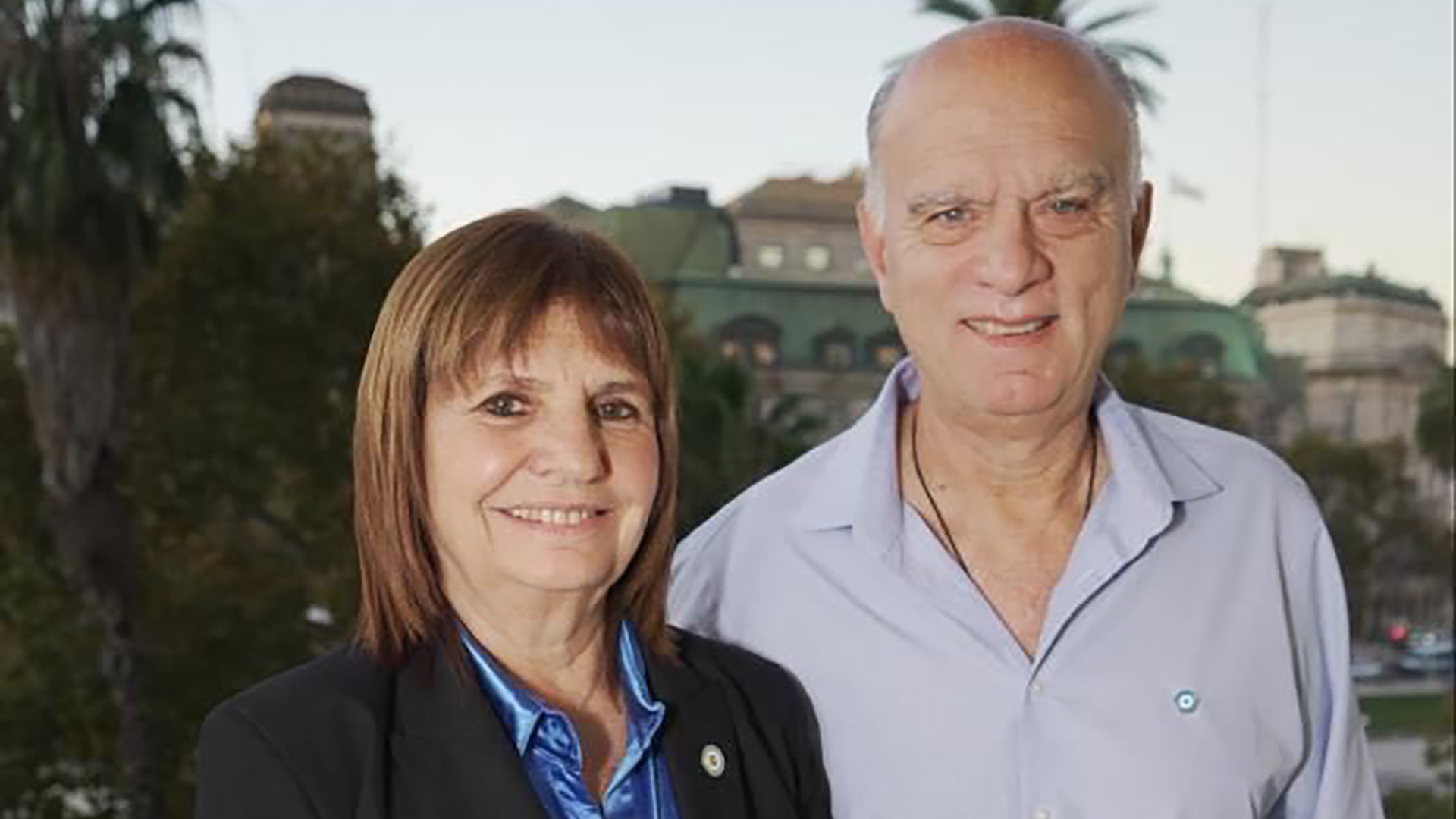 Patricia Bullrich y Nestor Grindetti, luego de la reunión en la que se confirmó el nombre del precandidato a gobernador bonaerense