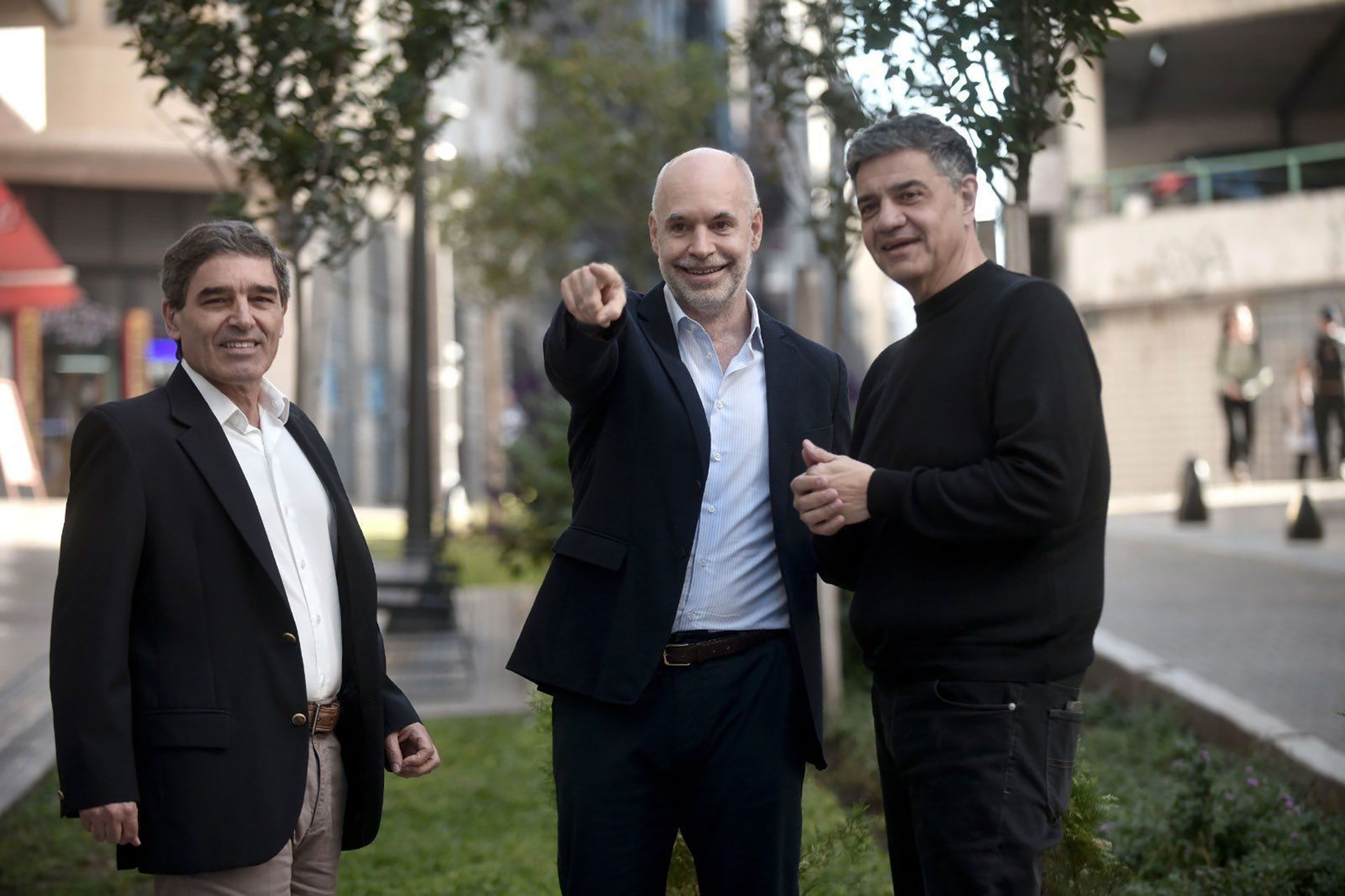 Horacio Rodríguez Larreta, Fernán Quirós y Jorge Macri