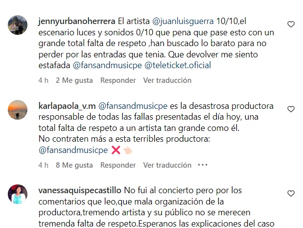 Usuarios molestos por fallas en el concierto de Juan Luis Guerra. 