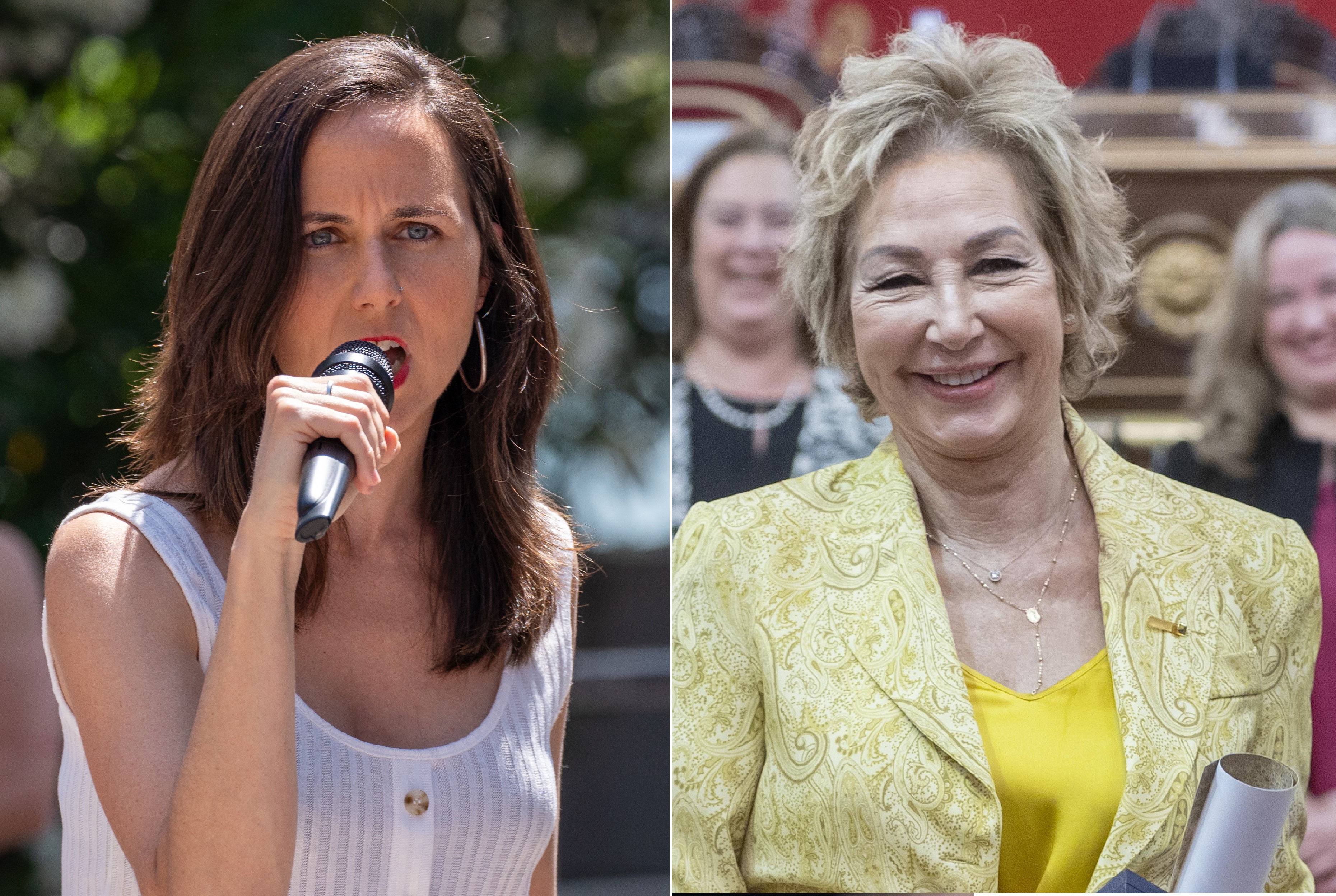 Ione Belarra, secretaria general de Podemos, y la periodista Ana Rosa Quintana. (Europa Press)